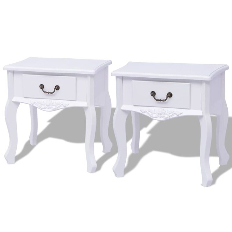 

vidaXL Bedside Cabinets 2 pcs MDF White