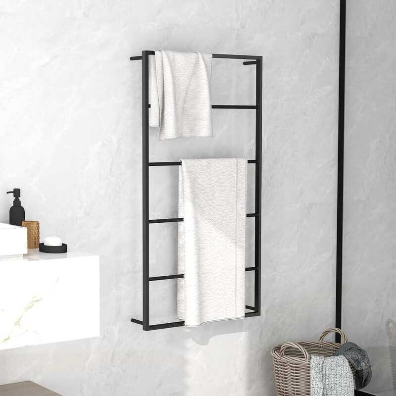

vidaXL Towel Rack Black 60x10x116 cm Steel