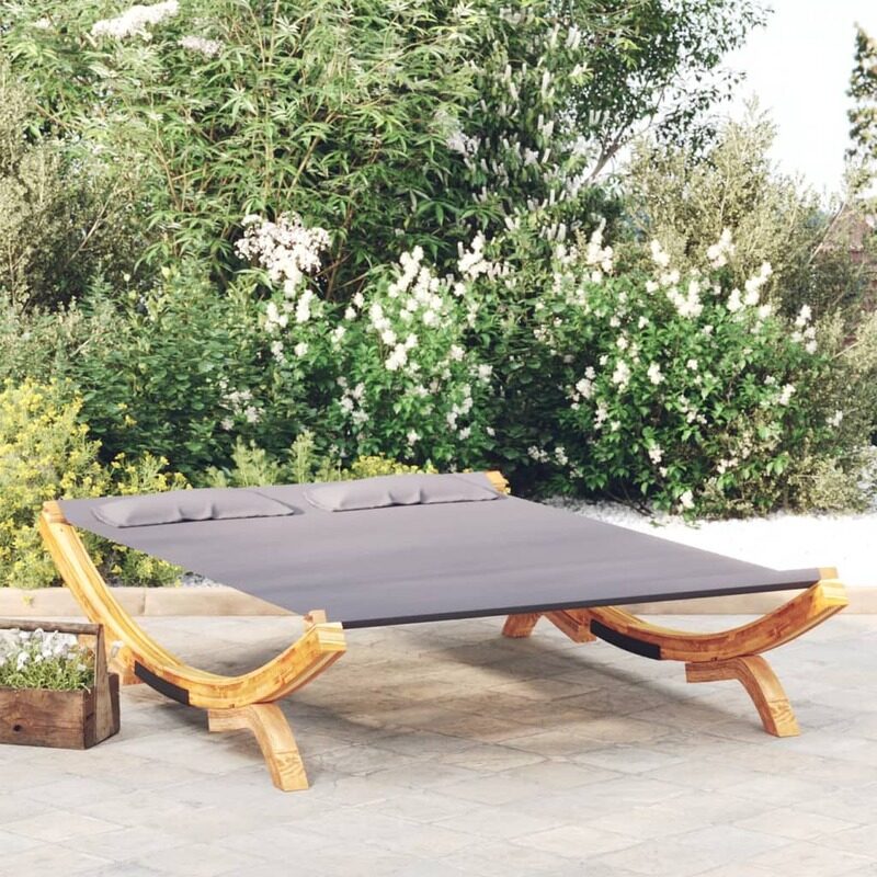 

vidaXL Outdoor Lounge Bed 165x188.5x46 cm Solid Bent Wood Anthracite