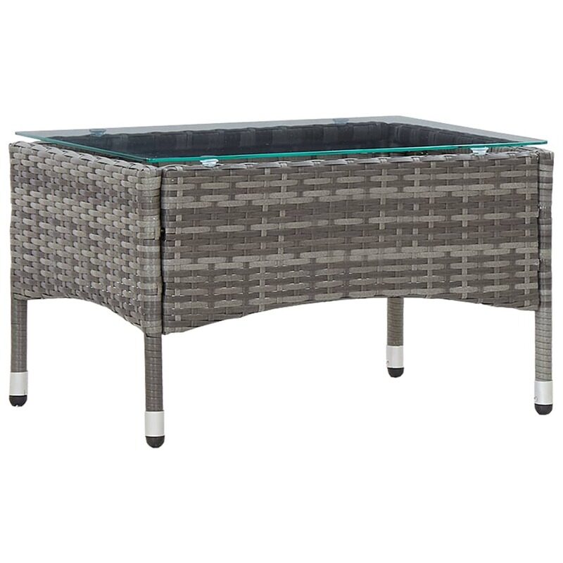 

vidaXL Coffee Table Grey 60x40x36 cm Poly Rattan