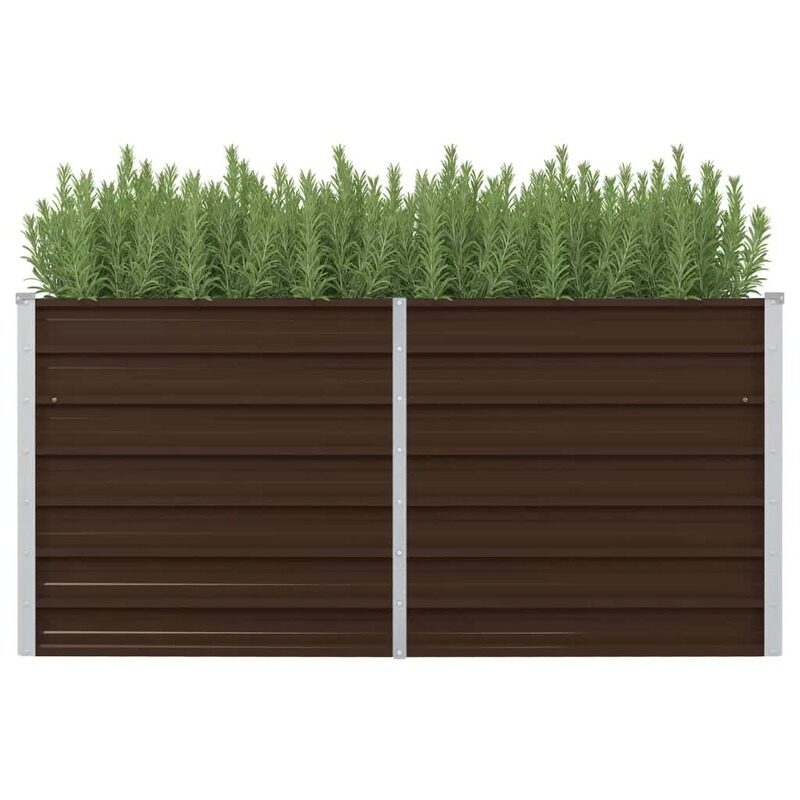 

vidaXL Raised Garden Bed Brown 160x80x77 cm Galvanised Steel