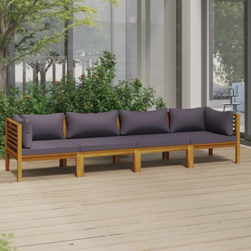 

vidaXL 4-Seater Garden Sofa with Cushion Solid Acacia Wood