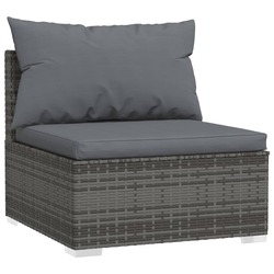 vidaXL 7 Piece Garden Lounge Set with Cushions Poly Rattan Grey