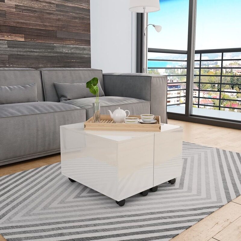 

vidaXL Coffee Table High Gloss White 60x60x35 cm Engineered Wood