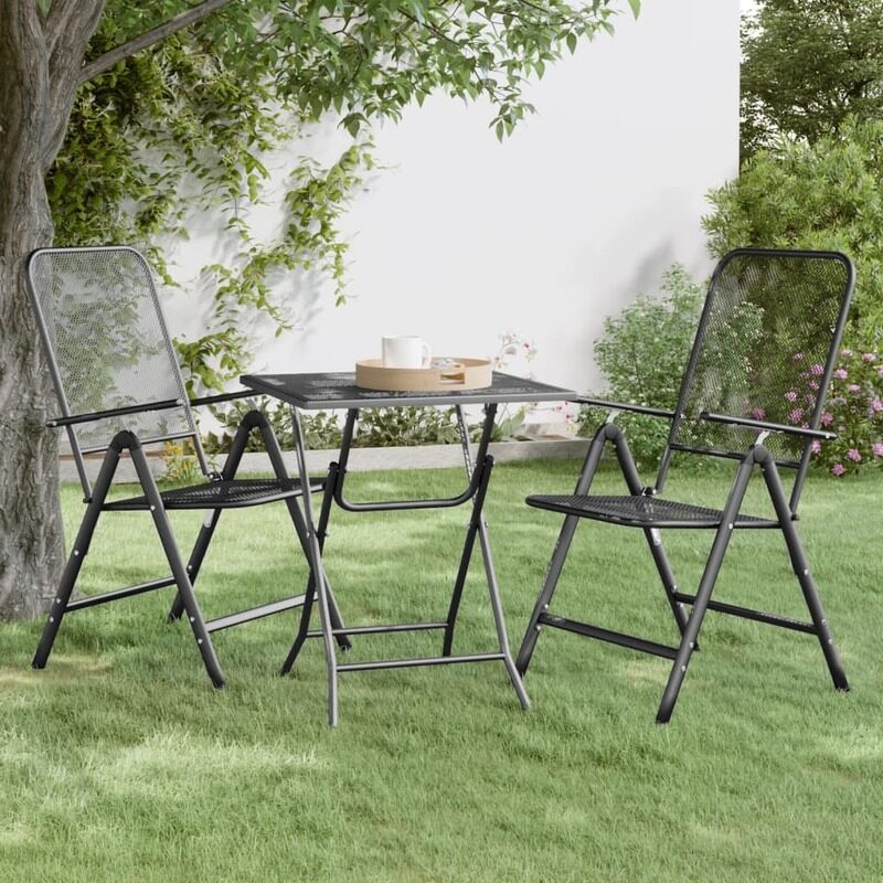 

vidaXL Garden Table 60x60x72 cm Expanded Metal Mesh Anthracite