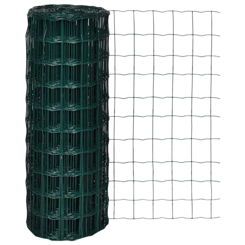 

vidaXL Euro Fence Steel 10x1.0 m Green