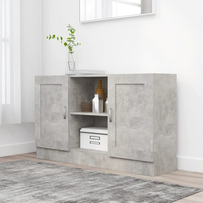 

vidaXL Sideboard Concrete Grey 120x30.5x70 cm Engineered Wood