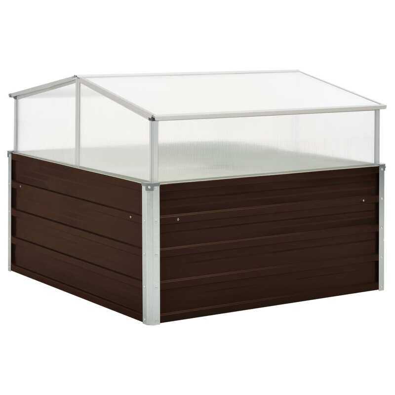 

vidaXL Greenhouse Brown 100x100x85 cm Galvanised Steel