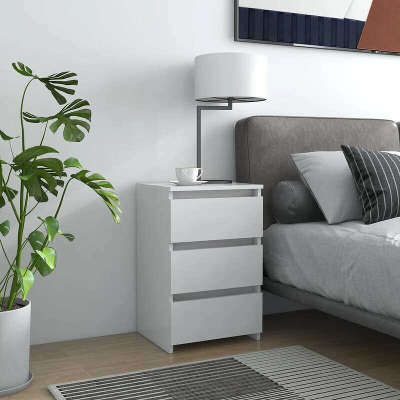 

vidaXL Bed Cabinets 2 pcs White 40x35x62.5 cm Engineered Wood