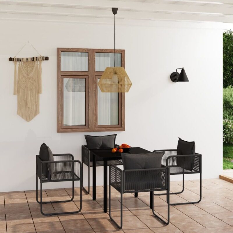 

vidaXL 5 Piece Garden Dining Set Black