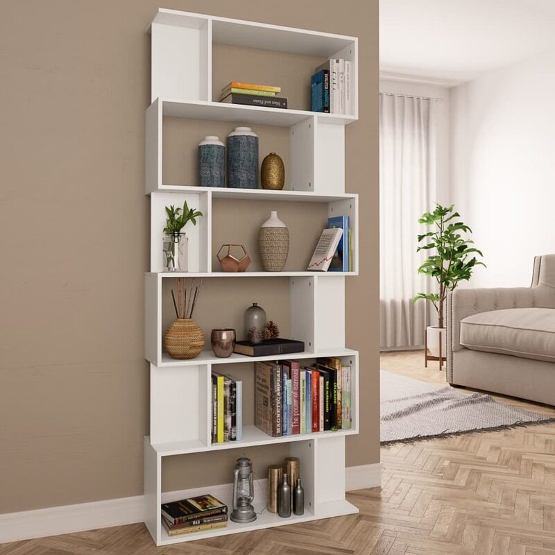 

vidaXL Book Cabinet/Room Divider White 80x24x192 cm Engineered Wood