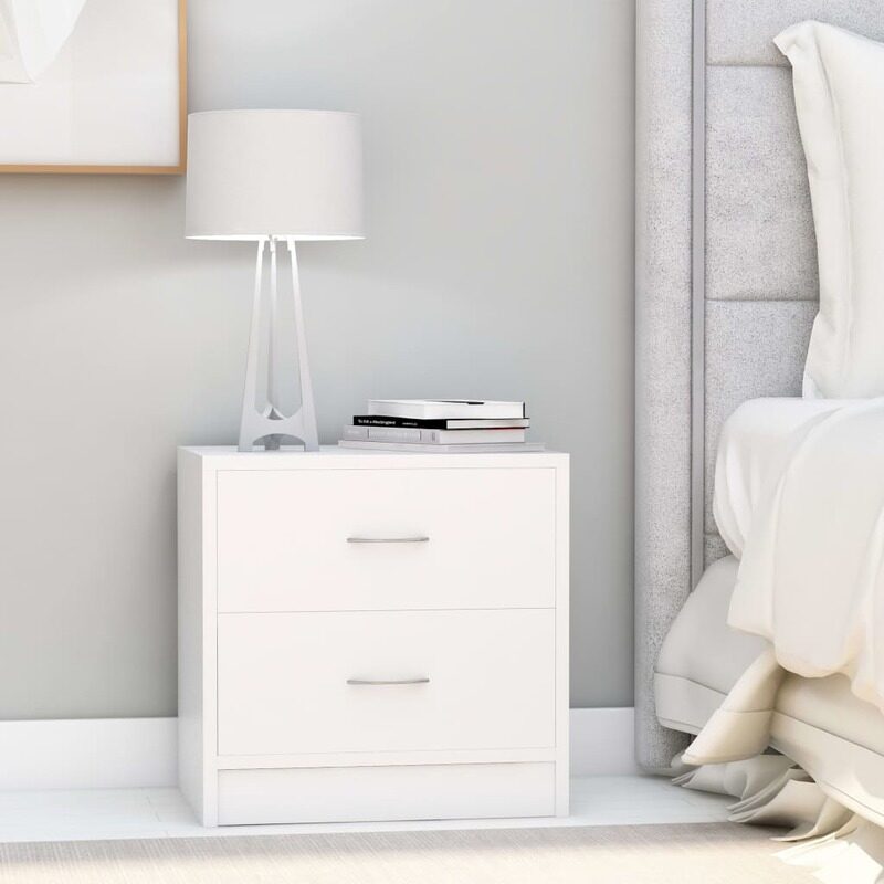 

vidaXL Bedside Cabinet White 40x30x40 cm Engineered Wood