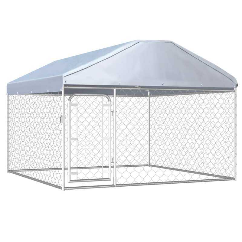 

Vidaxl Outdoor Dog Kennel with Roof 200x200x135 cm