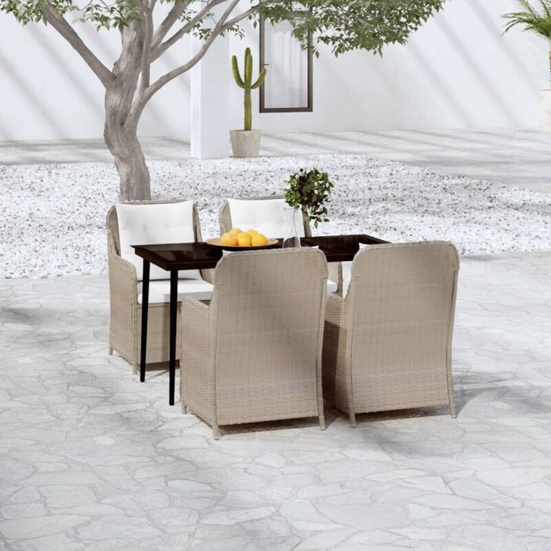 

vidaXL 5 Piece Garden Dining Set Brown