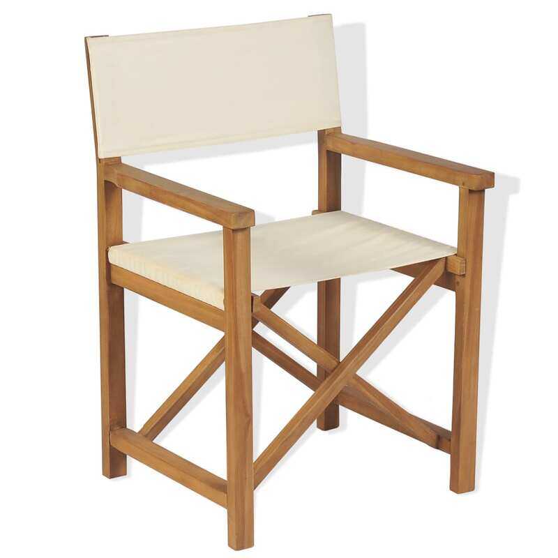 

vidaXL Folding Director's Chair Solid Teak Wood