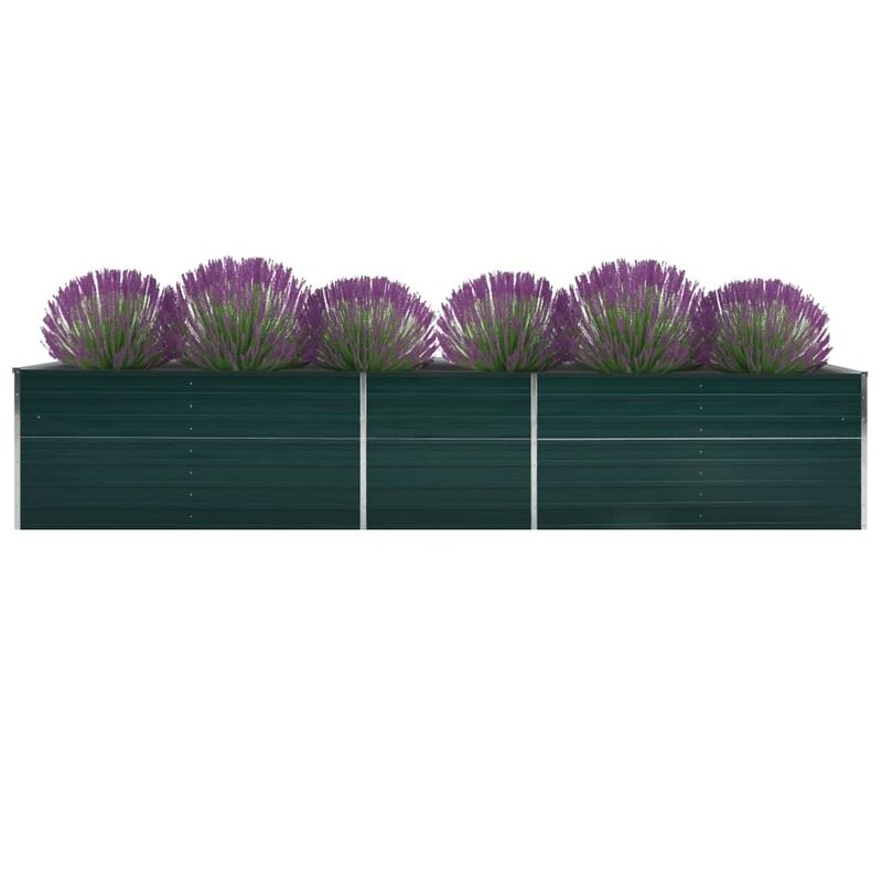 

vidaXL Garden Raised Bed Galvanised Steel 400x80x77 cm Green