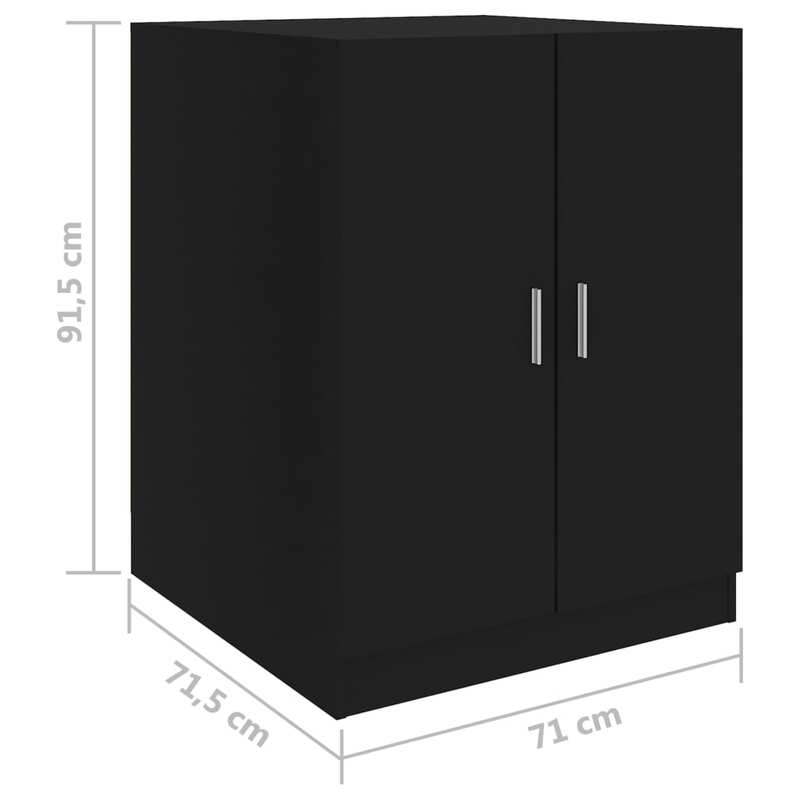 vidaXL Washing Machine Cabinet Black 71x71.5x91.5 cm