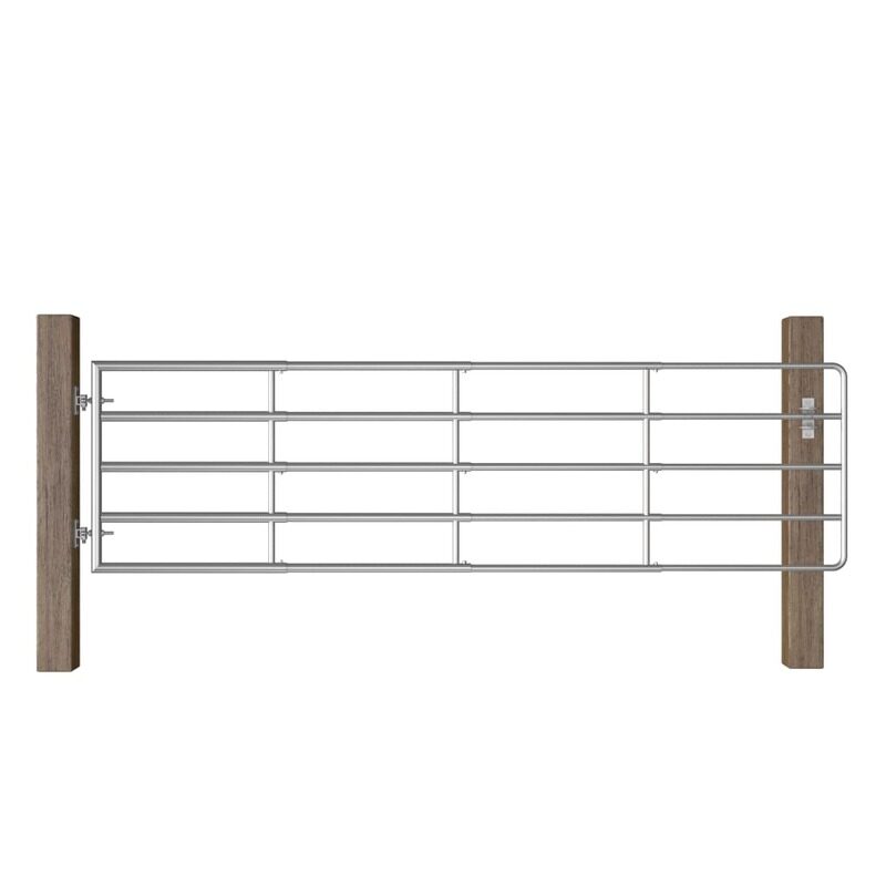 

vidaXL 5 Bar Field Gate Steel (115-300)x90 cm Silver