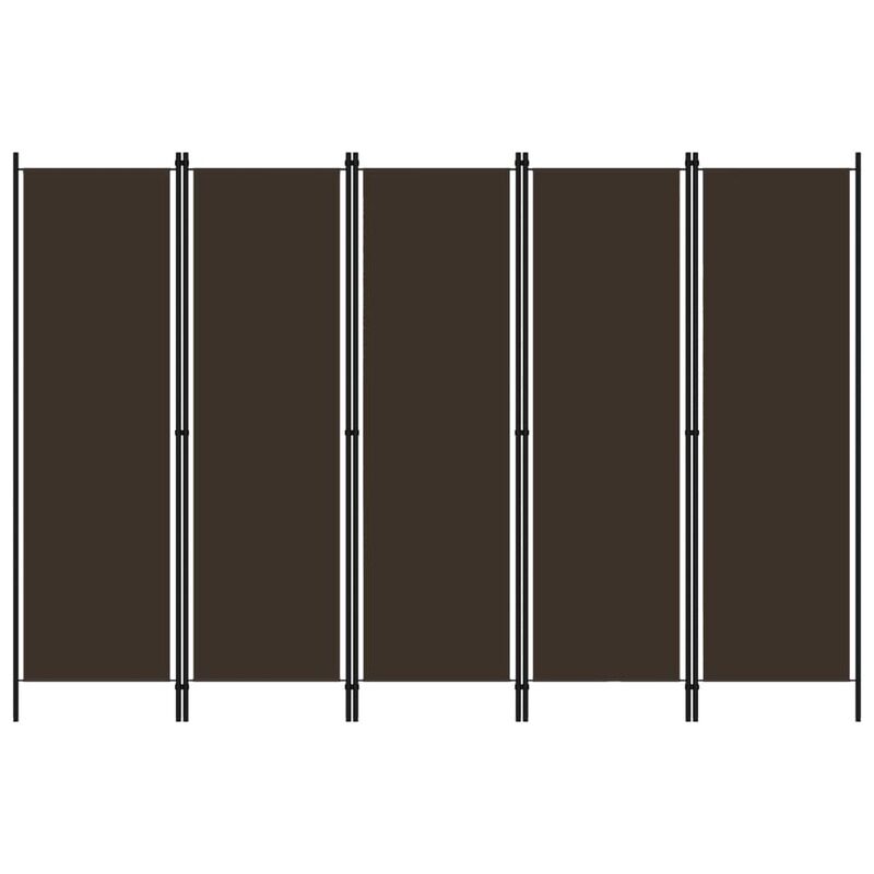 

vidaXL 5-Panel Room Divider Brown 250x180 cm