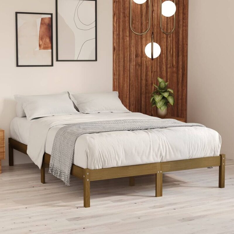 

vidaXL Bed Frame Honey Brown Solid Wood Pine 120x200 cm