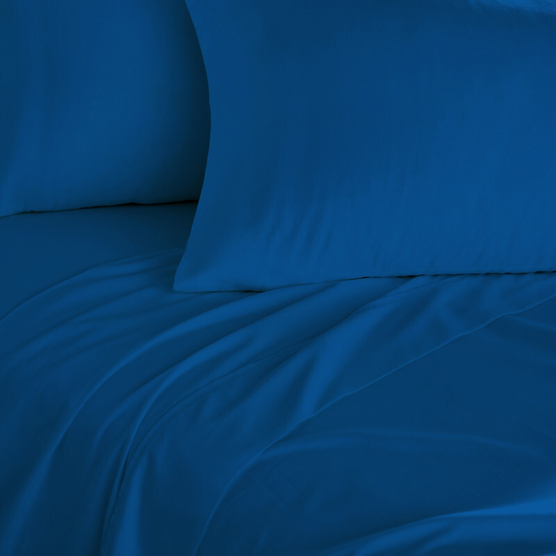 Context Queen Size Blue Soft Wrinkle Free Microfiber Bed Sheet Set w/ Pillow Covers