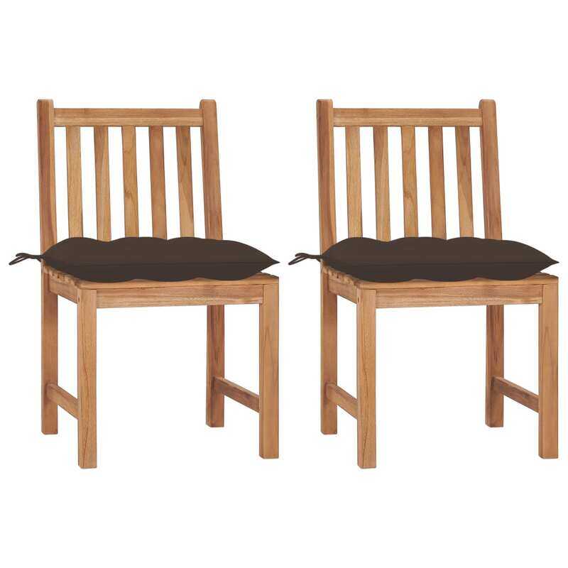 

vidaXL Garden Chairs 2 pcs with Cushions Solid Teak Wood