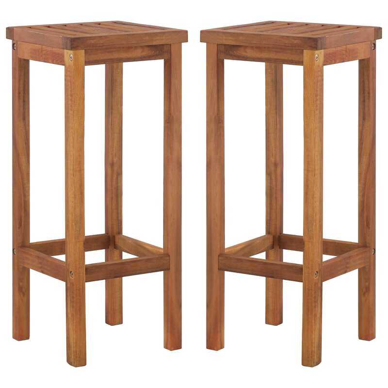 

vidaXL Bar Chairs 2 pcs Solid Acacia Wood