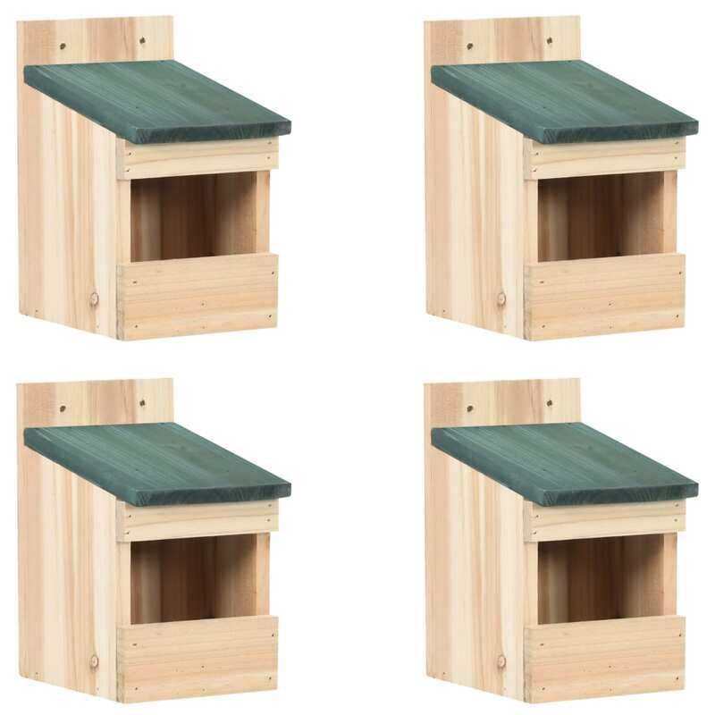 

vidaXL Bird Houses 4 pcs 12x16x20 cm Firwood