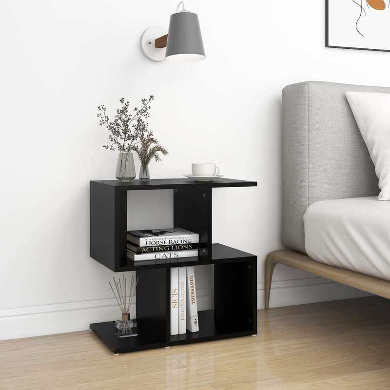 

vidaXL Bedside Cabinet Black 50x30x51.5 cm Engineered Wood