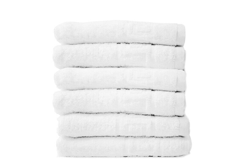 Solid White 6 piece 100% Cotton Hand Towel/Gym Towel/Face Towel