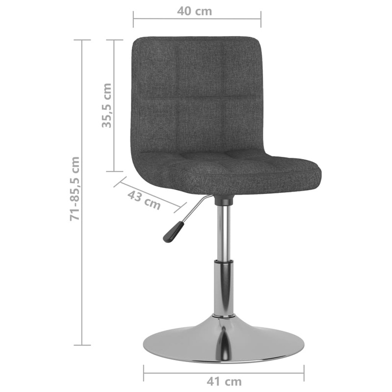 vidaXL Swivel Dining Chairs 6 pcs Dark Grey Fabric