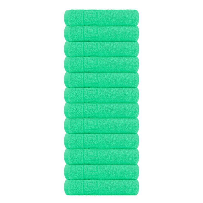 Solid GREEN 12 piece 100% Cotton Hand Towel/Gym Towel/Face Towel