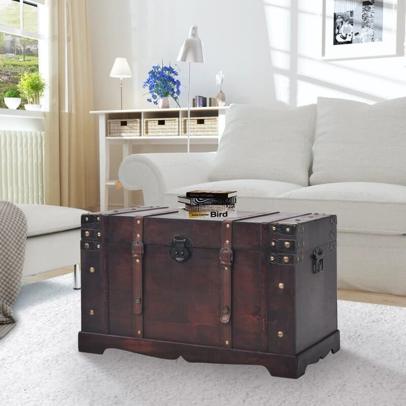 

vidaXL Vintage Treasure Chest Wood 66x38x40 cm