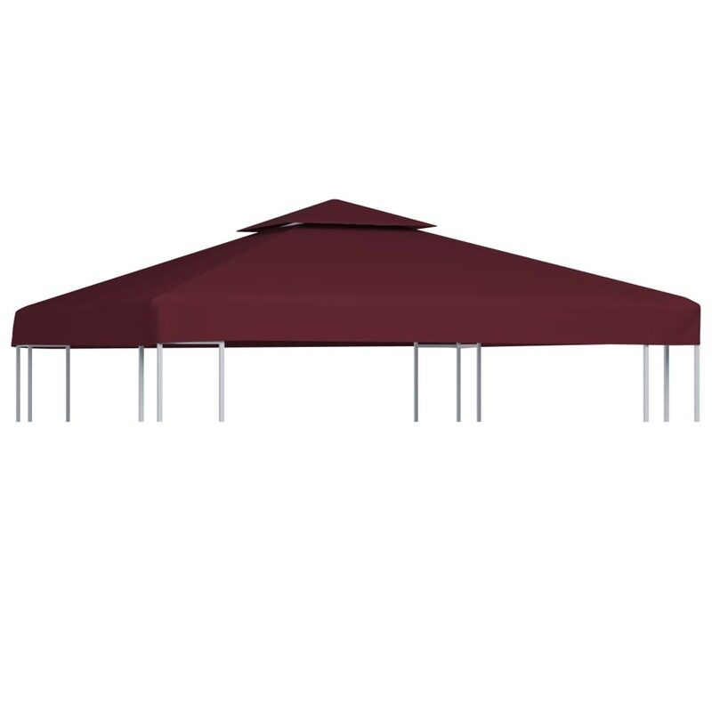 

vidaXL 2-Tier Gazebo Top Cover 310 g/m 3x3 m Bordeaux