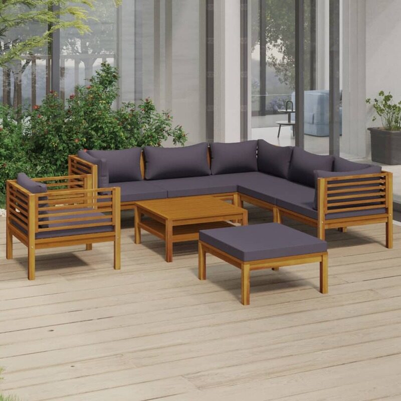 

vidaXL 8 Piece Garden Lounge Set with Cushion Solid Acacia Wood