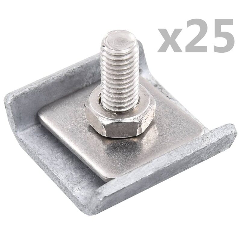 

vidaXL Grid Mat Connector 25 Sets Silver