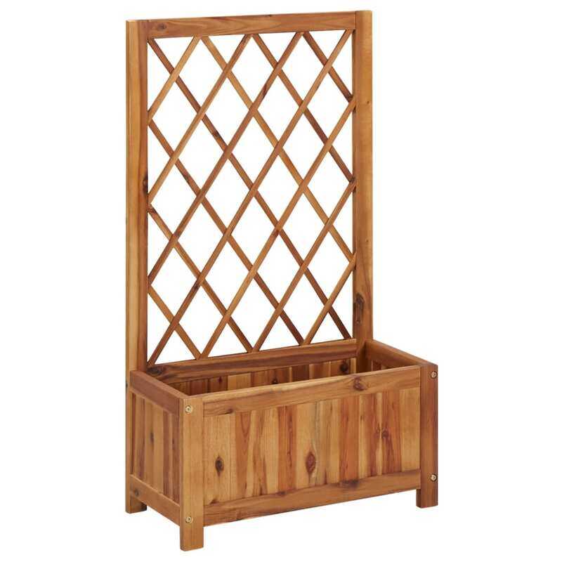 

vidaXL Garden Raised Bed with Trellis Solid Acacia Wood