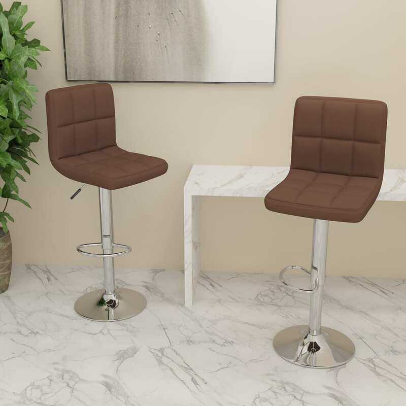 

vidaXL Bar Stools 2 pcs Brown Fabric