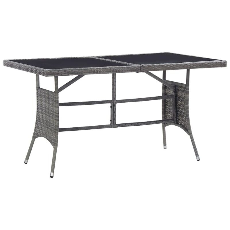 

vidaXL Garden Table Grey 140x80x74 cm Poly Rattan