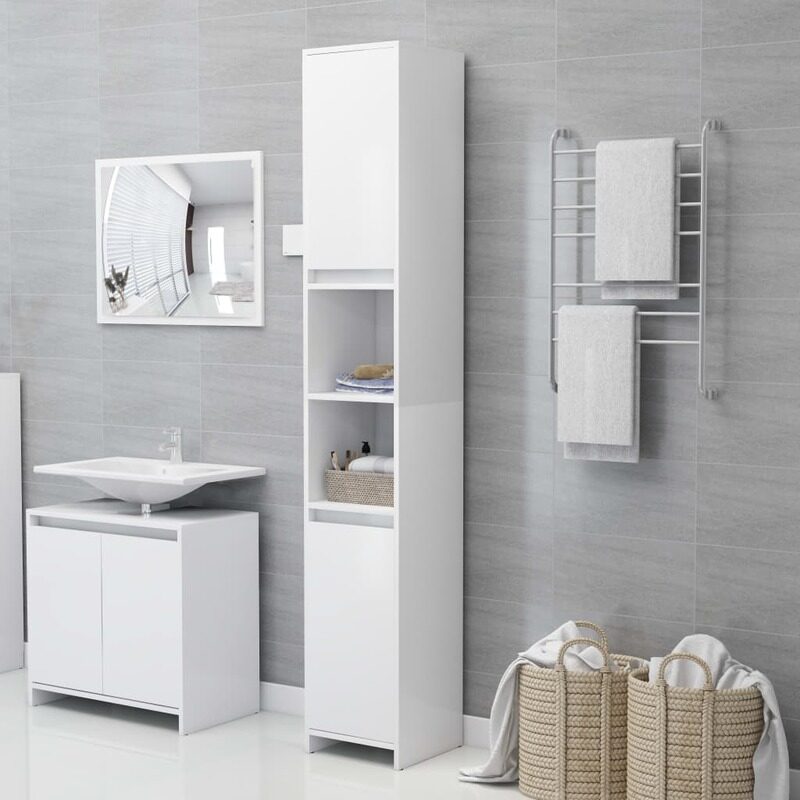 

vidaXL Bathroom Cabinet White 30x30x183.5 cm Engineered Wood