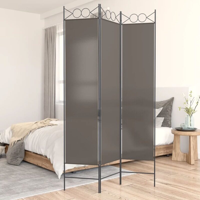 

vidaXL 3-Panel Room Divider Anthracite 120x200 cm Fabric