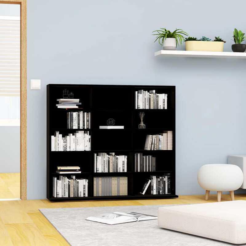 

vidaXL CD Cabinet Black 102x23x89.5 cm Engineered Wood