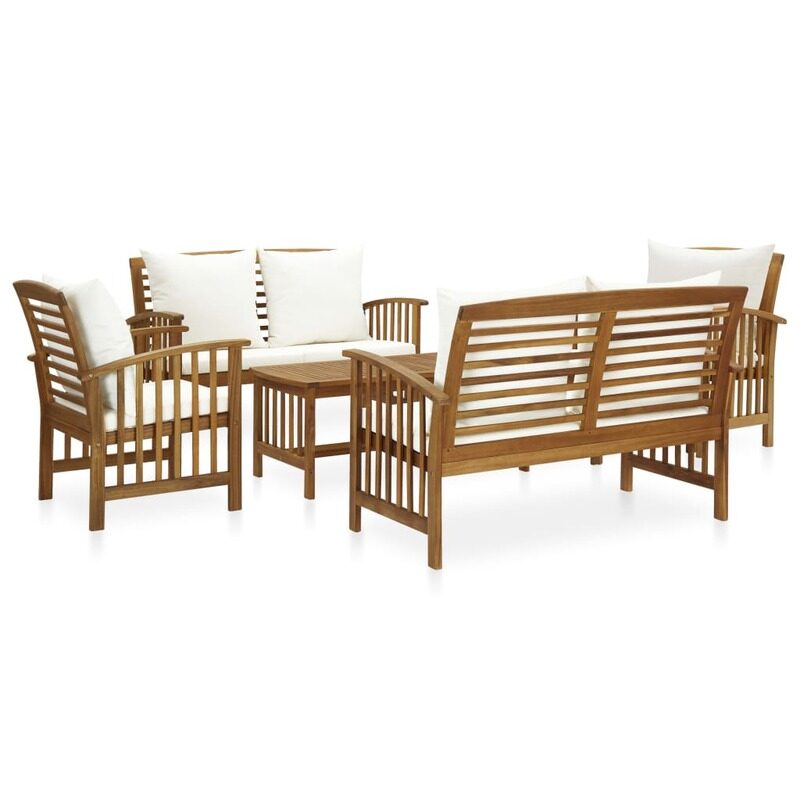 

vidaXL 5 Piece Garden Lounge Set with Cushions Solid Acacia Wood