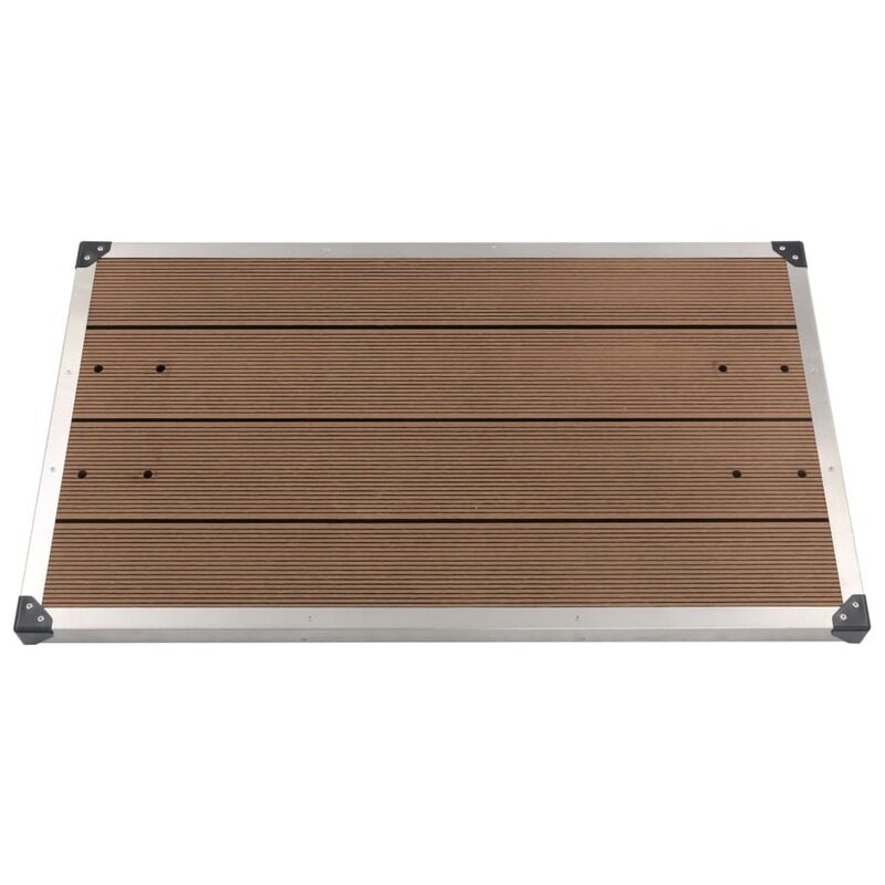 

vidaXL Outdoor Shower Tray WPC Stainless Steel 110x62 cm Brown