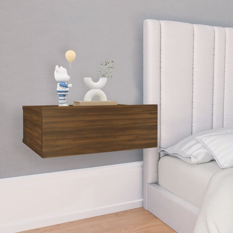 

vidaXL Floating Nightstands 2 pcs Brown Oak 40x30x15cm Engineered Wood