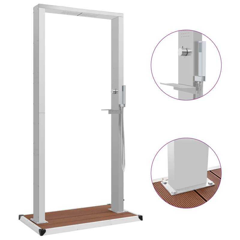 

vidaXL Outdoor Shower with Tray WPC Stainless Steel