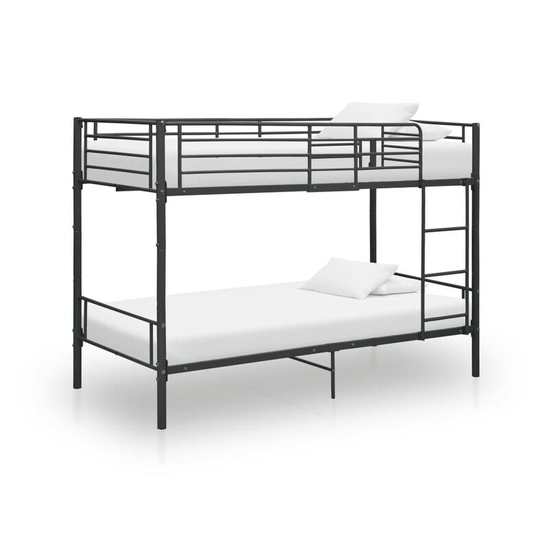 

vidaXL Bunk Bed Black Metal 90x200 cm