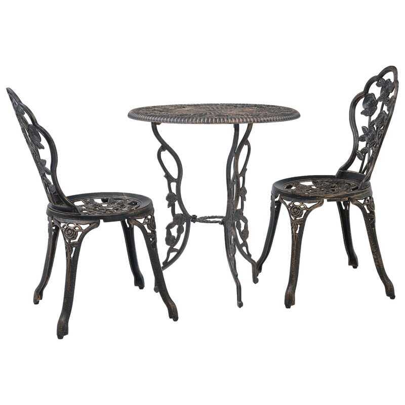 

vidaXL 3 Piece Bistro Set Cast Aluminium