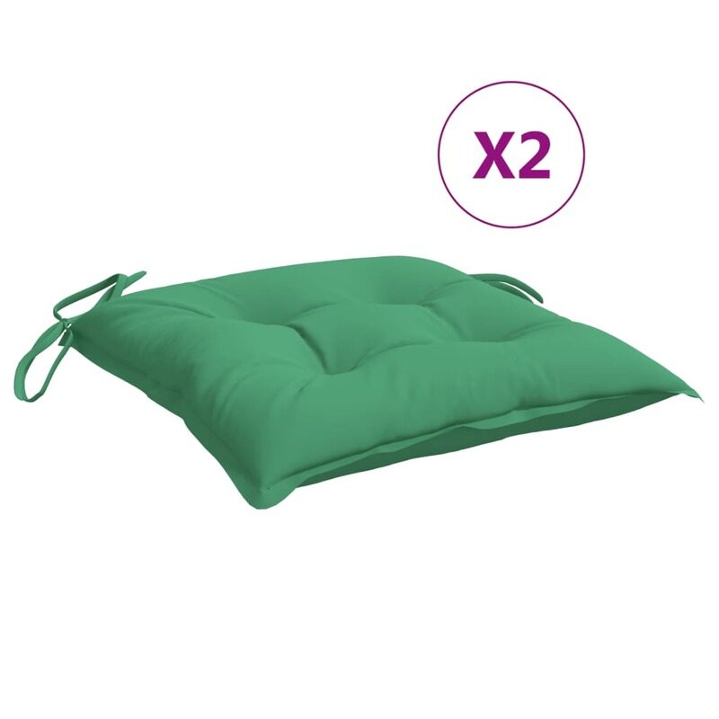 

vidaXL Chair Cushions 2 pcs Green 50x50x7 cm Fabric