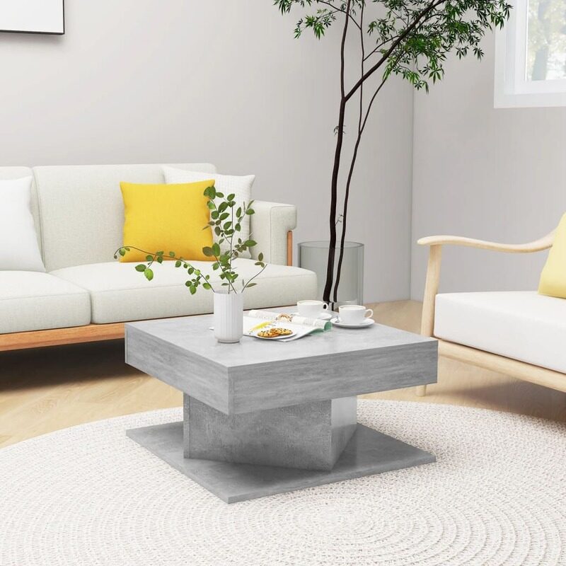 

vidaXL Coffee Table Concrete Grey 57x57x30 cm Engineered Wood